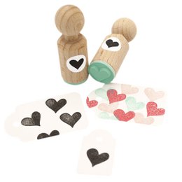 Niet symmetrische hartvorm Mini houten stempel