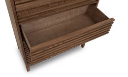 Tanner Five Drawer Ash Wood Chest in Roux