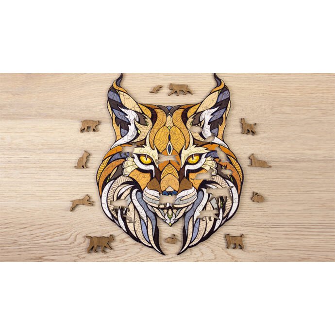 Eco Wood Art (EWA) Wooden jigsaw puzzle Lynx, 1164, 35x28x0.5cm cardboard box