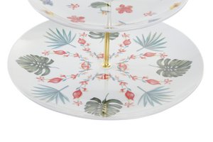 FRUTERO PORCELANA METAL 27X27X34 3PISOS TROPIC PC192975