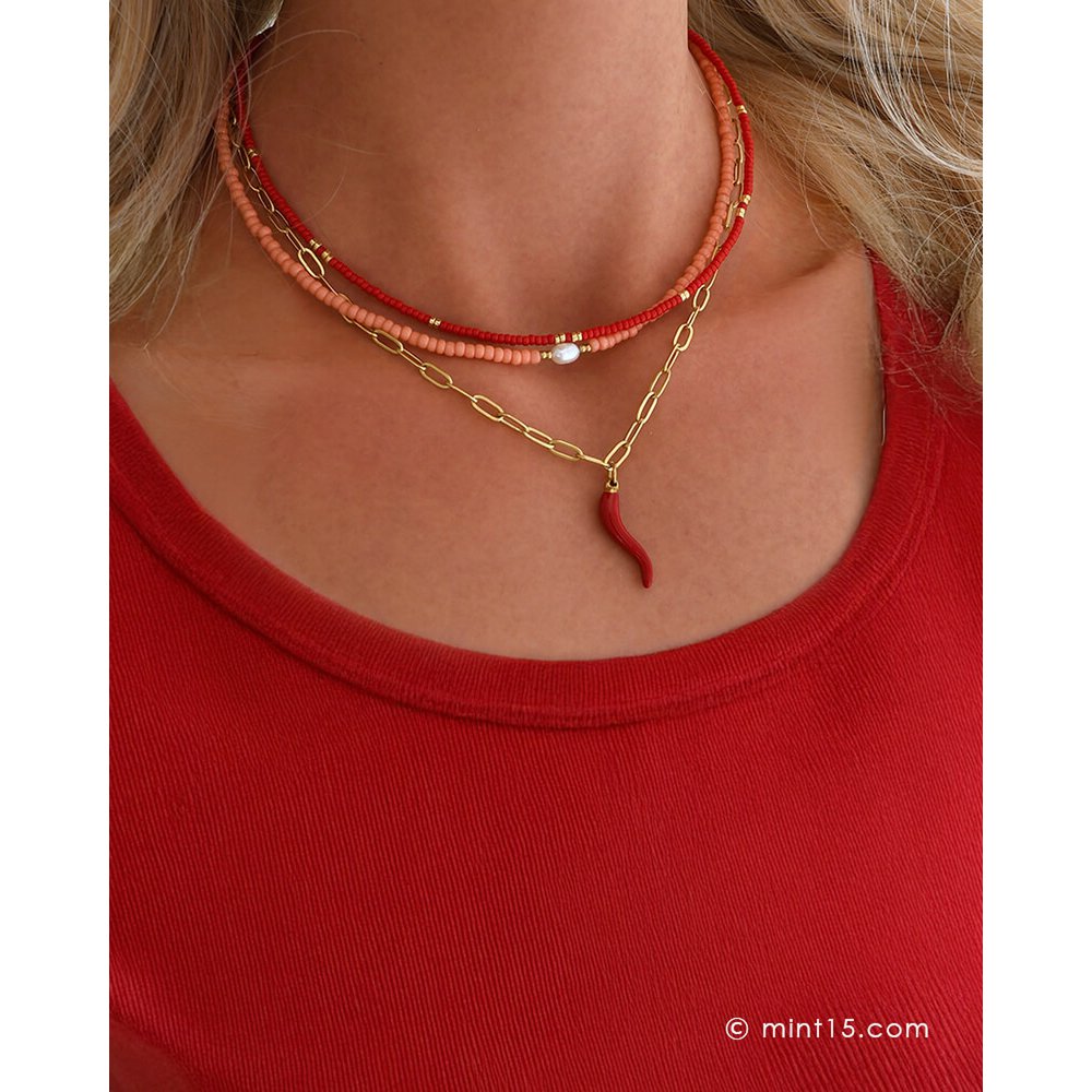 Collar de bolitas - Rojo