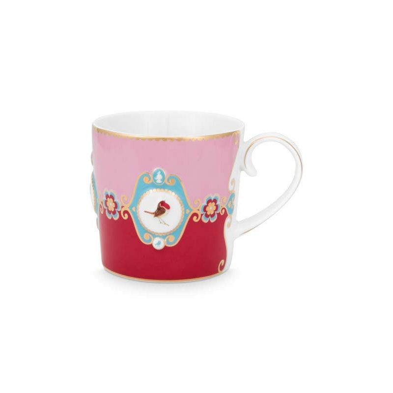 Mug Small Love Birds Medallion Red-Pink 150ml