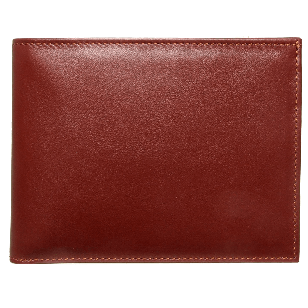 8 Credit Card Buffed Leather Billfold Brown