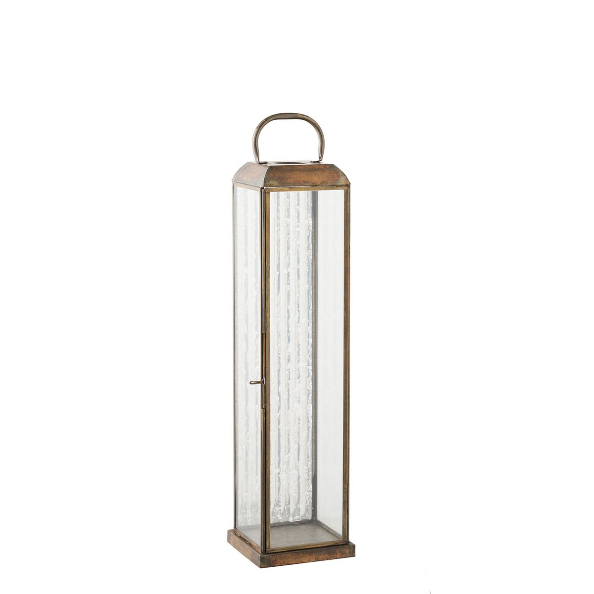 Herslev Laterne, Glas/Metall, Antikmessing-Optik, 12x12x49 cm