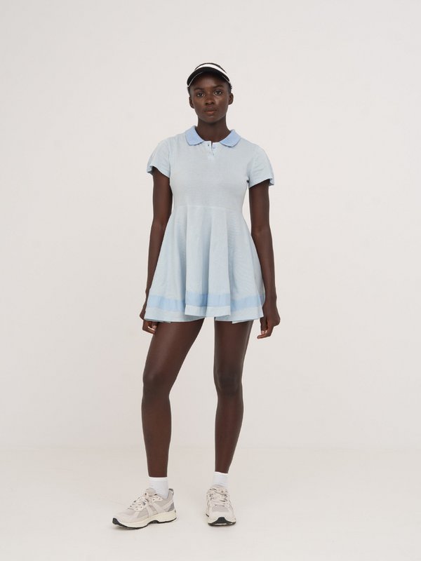 Matchpoint blå jersey strik mini tenniskjole