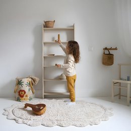 Oval children's carpet scalloped Marisa Écru