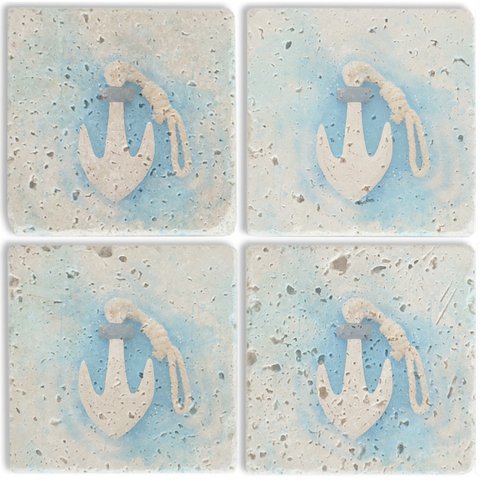 Stone Coaster Set - Anchor