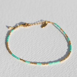 Bracelet de cheville miyuki menthe doré