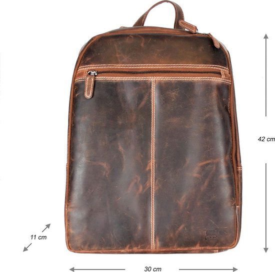 Rygsæk damer og mænds cognac læder - cool og stilfuld læder rygsæk i en rig cognac -farve, perfekt til daglig brug.