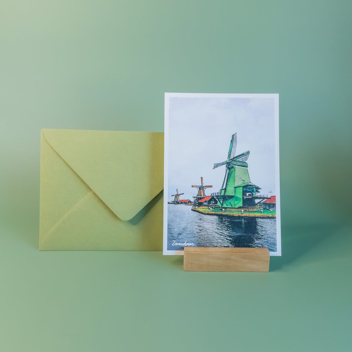 Moulins à vent de Zaandam, Pays-Bas - Carte postale A6 avec enveloppe