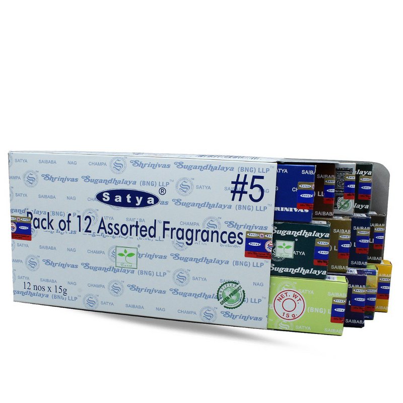 Satya Assorted Pack 5 Incense (12 fragrance) Incense Sticks