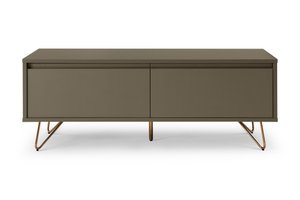 Lowboard with drawer and folding compartment, matt