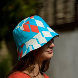 Bucket hat, DIAMONDS, turquoise