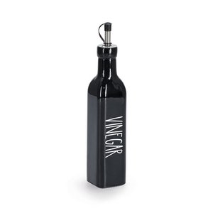 Azijnfles "Azijn", 270 ml, glas/RVS, zwart