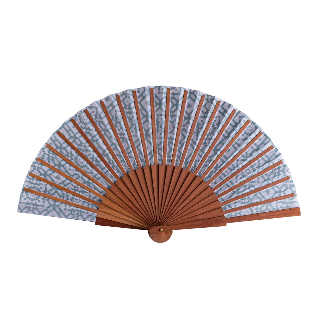 Moorish Arabesque Satin Hand Fan Karima 23 cm