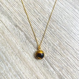 Srebrny pozłacany naszyjnik z kamieni naturalnych Margaux