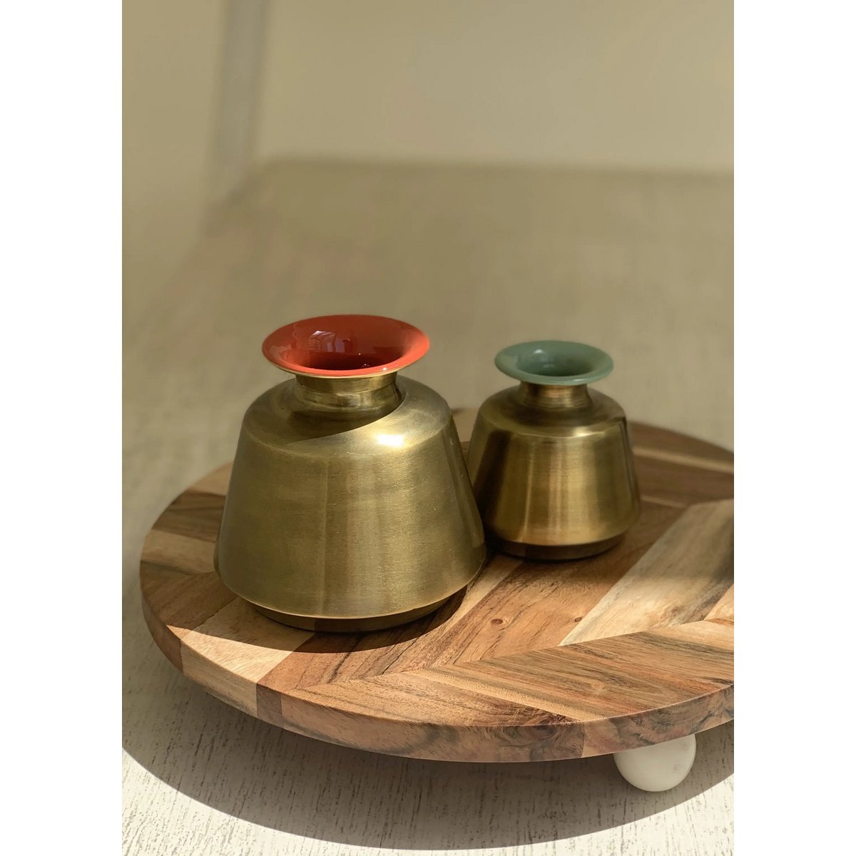 Decoratieve pot | Emaille potten handgemaakt lichtgewicht | Set van 2