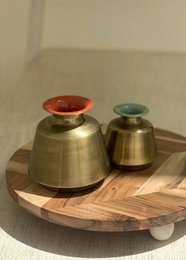 Decoratieve pot | Emaille potten handgemaakt lichtgewicht | Set van 2
