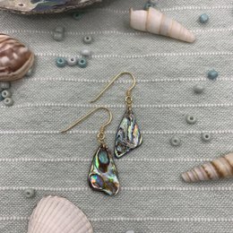 Shell earrings | gold (Abalone/Paua) handmade Mother of Pearl ocean jewellery