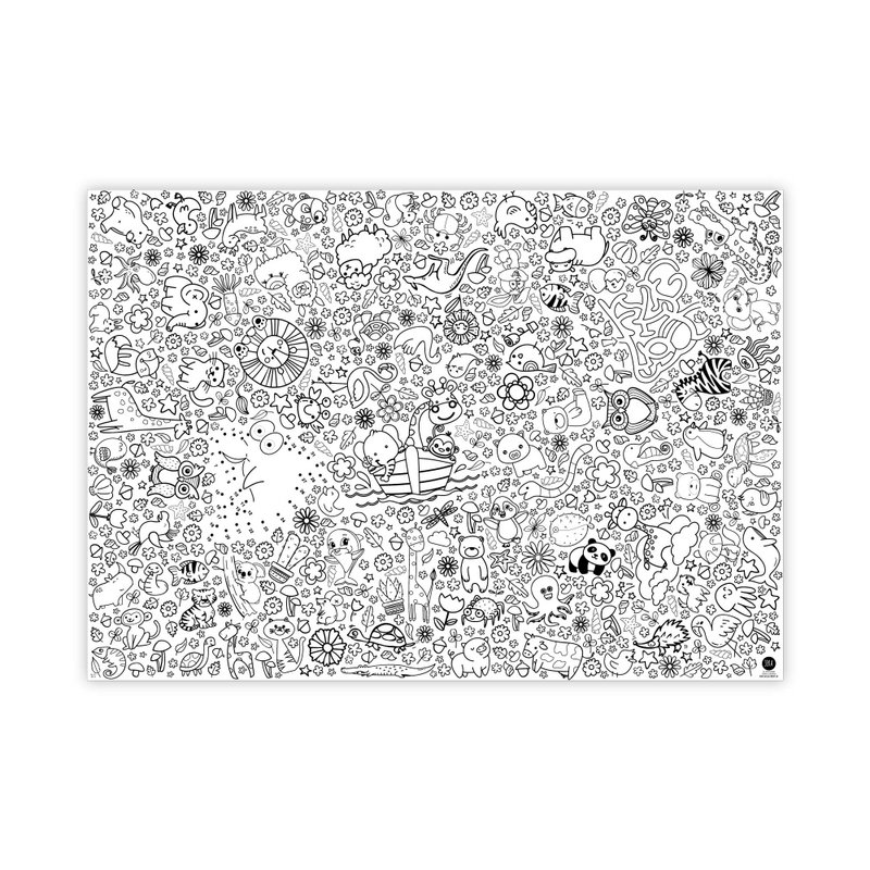 Color-in tablecloth motif Zoo & Nature