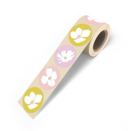 Adesivi regalo Fresh Flowers '25 su rotolo - 500 pezzi