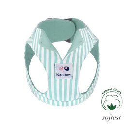 Harnais 100% coton à col rayé Aqua
