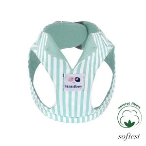 %100 katoen aqua gestreepte kraag harnas