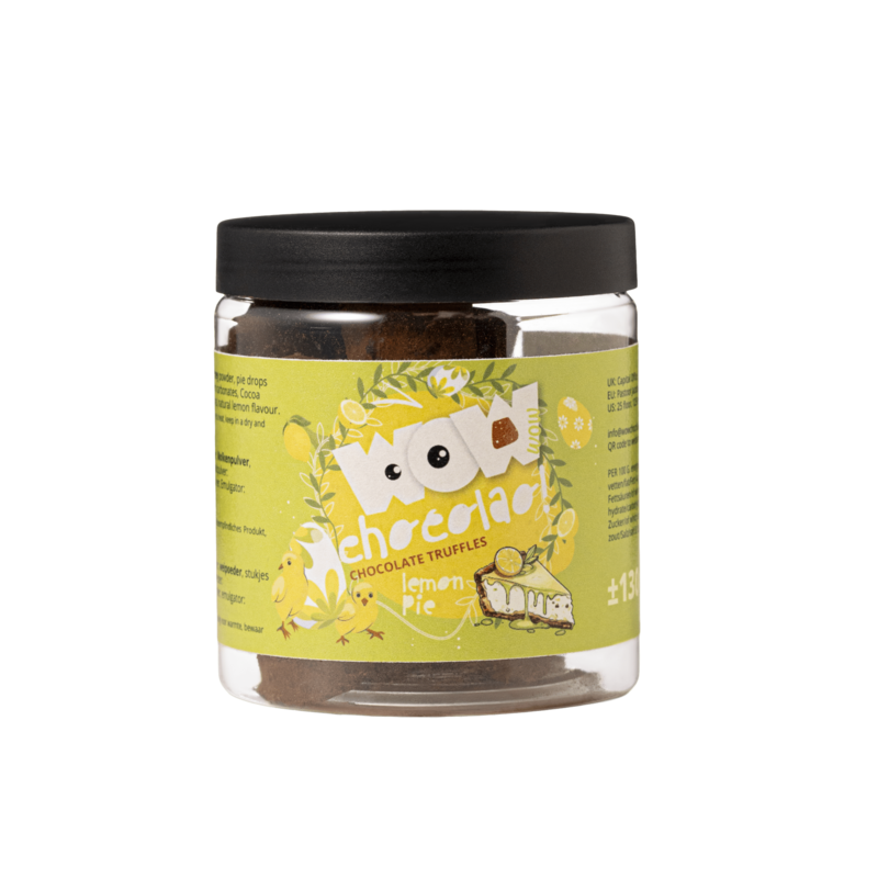Lemon Pie Chokolade Trøfler Gavekrukke 130g | Sprød citruschokolade