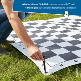 Échecs XXL, terrain de jeu env. 1,50 x 1,50 m, chiffres 13,5–26 cm