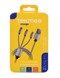Cable USB 1M +3 Embouts (Type C + Micro USB + IPHONE)