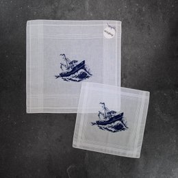 Cotton handkerchief white cutter/boat