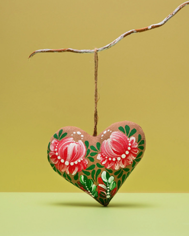 Handgemachter Kakaoduft "Herz mit roten Blumen"