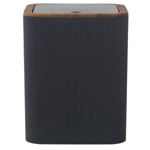 GRAY ACRYLIC BATHROOM TRASH BIN 6L, PUSH BUTTON LID _18X18X22CM ST86255