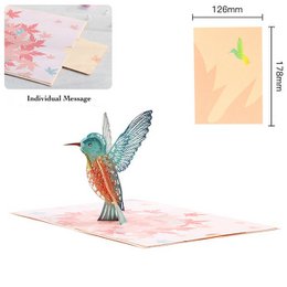 Pop-up-Grußkarte mit verzaubertem Kolibri