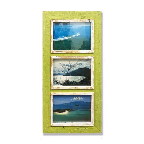 Het strand | Meervoudig frame in teruggewonnen hout