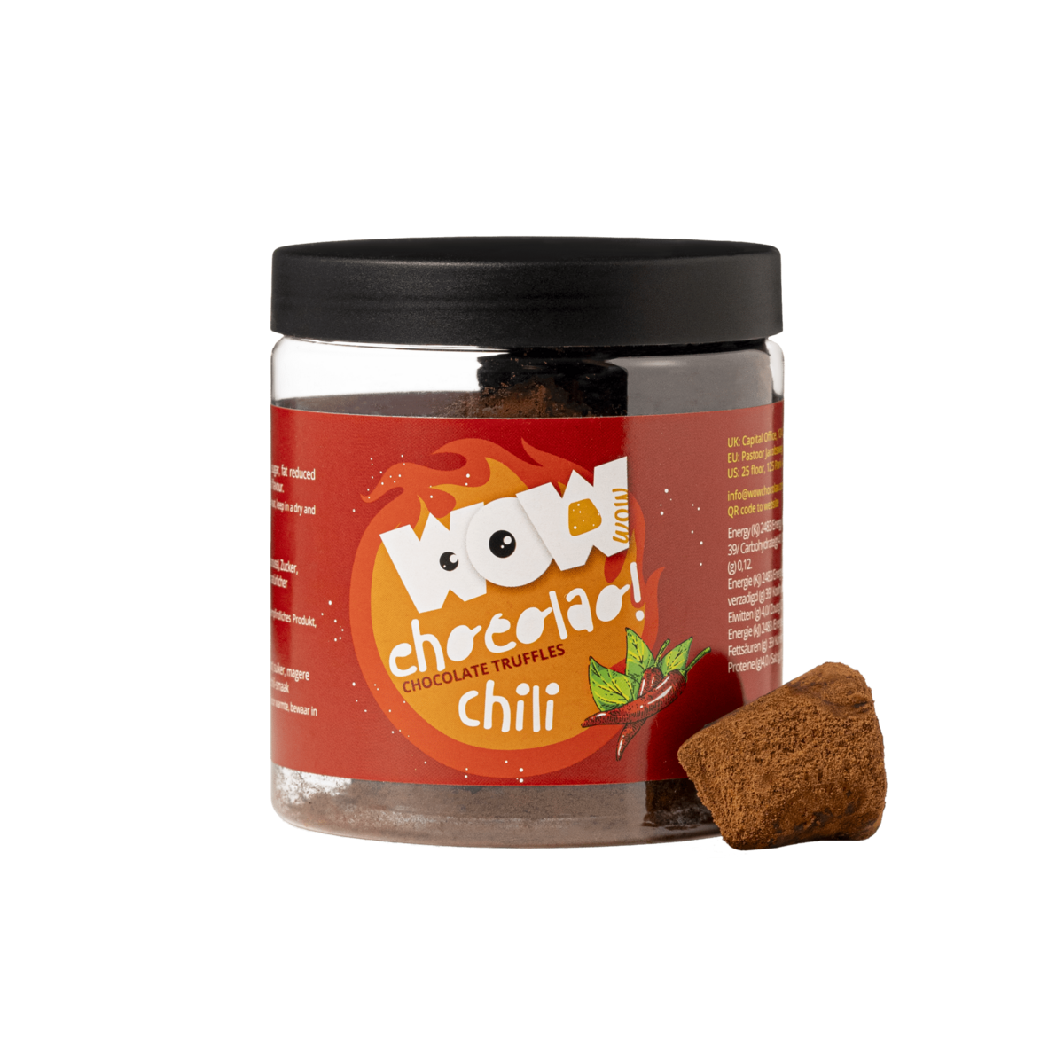 Chili Chokolade Trøfler Gavekrukke 130g | Krydret gourmetchokolade