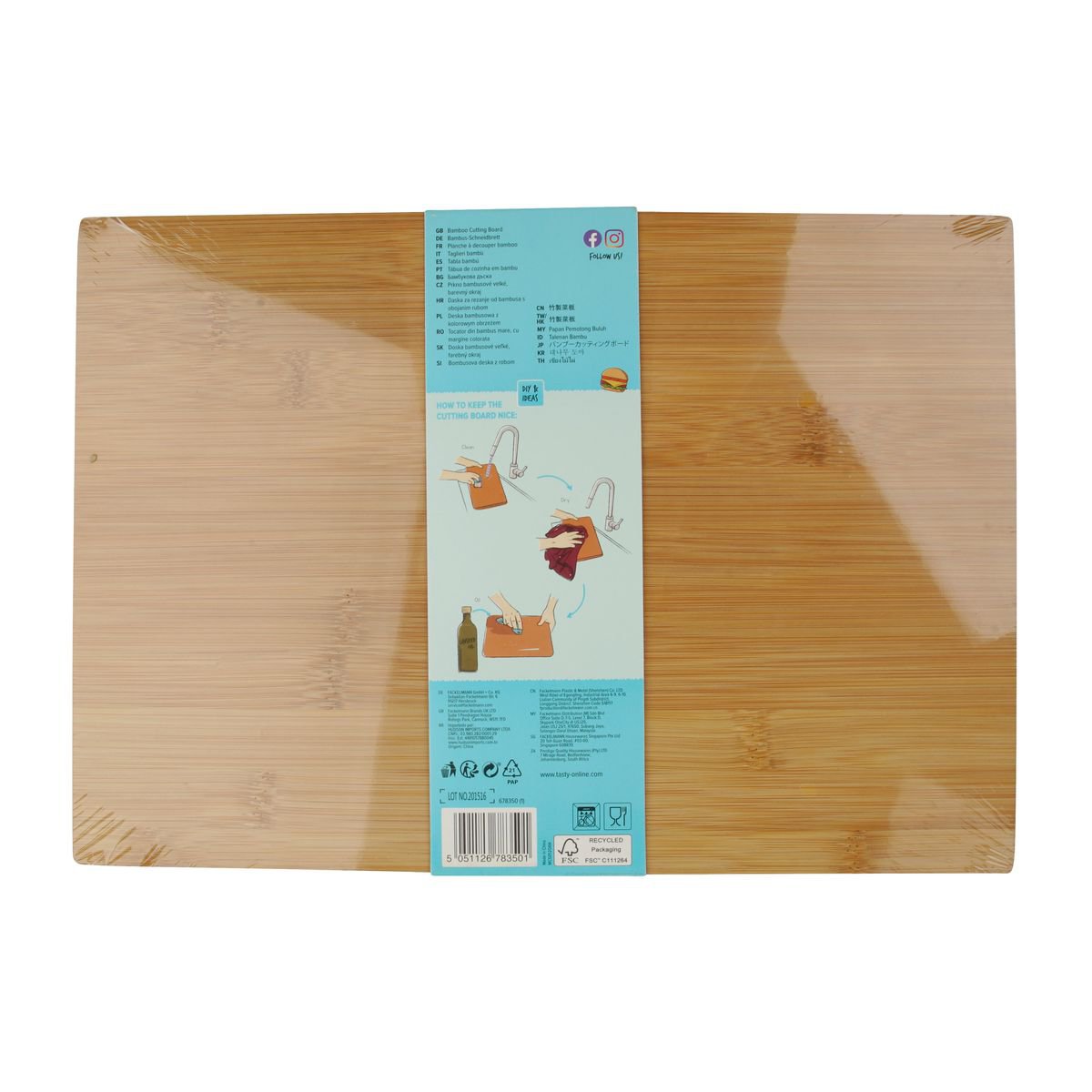 Stort bambus skærebræt 35,5 x 25 cm Tasty Core