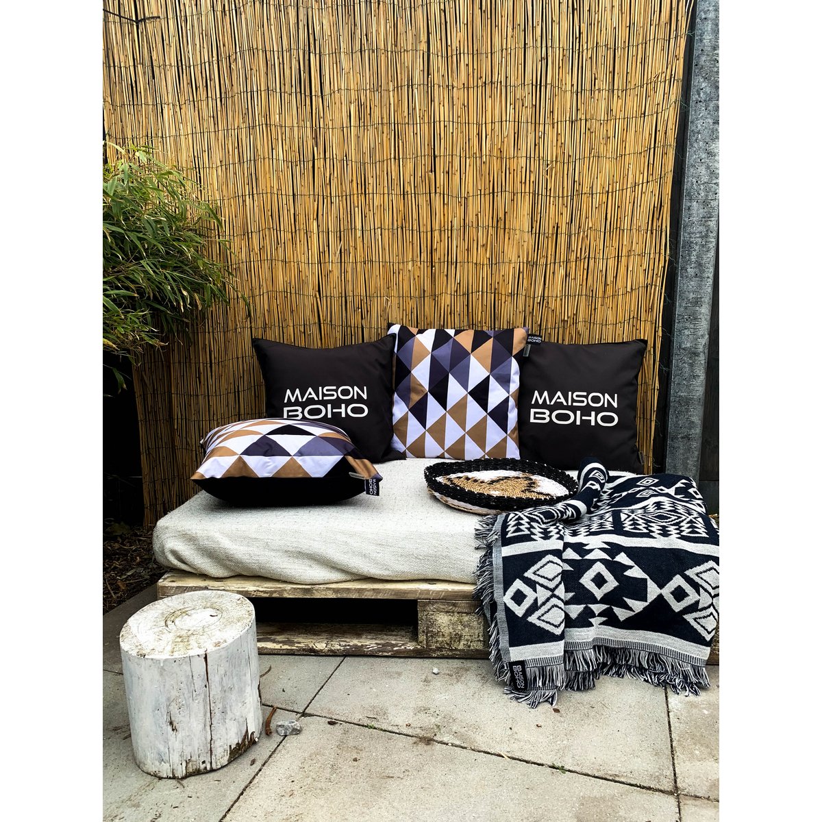 Cushion cover Capetown Black Outdoor