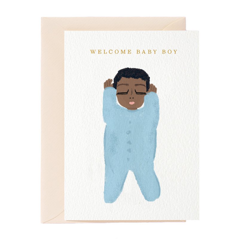 Willkommen Baby Boy Grußkarte