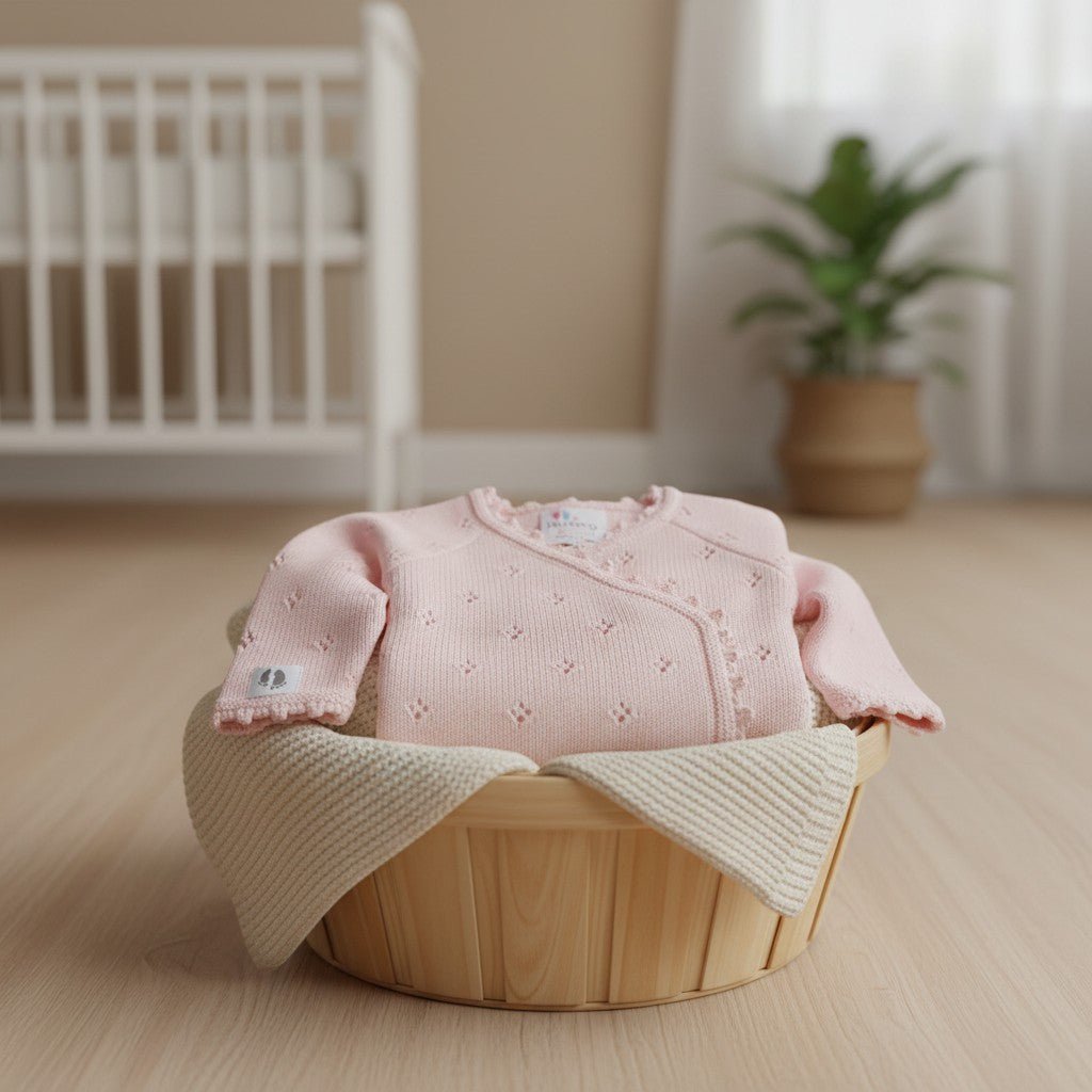 Cardigan per neonato lavorato a maglia Nuvinokids® Rosa tenue