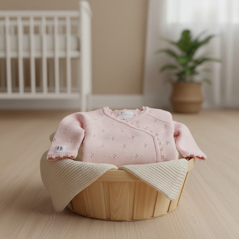 Cardigan per neonato lavorato a maglia Nuvinokids® Rosa tenue