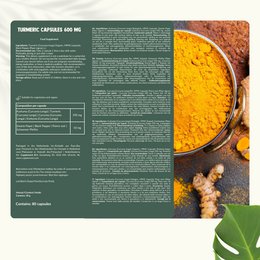 Capsule di curcuma 600 mg organiche - 80 Capsule