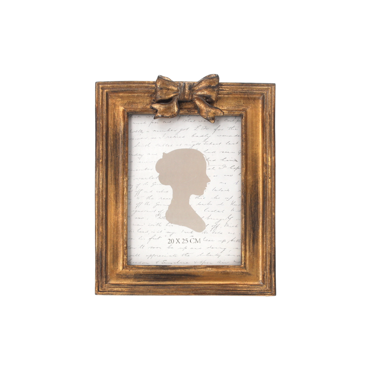 Gold bow resin photo frame 24x19 cm