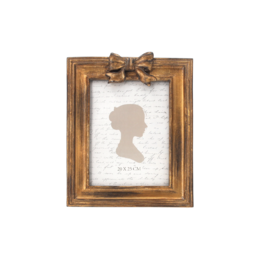 Gold bow resin photo frame 24x19 cm