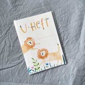U-booklet case lion, gift for pregnancy or birth, with compartment for vaccination certificate and health card