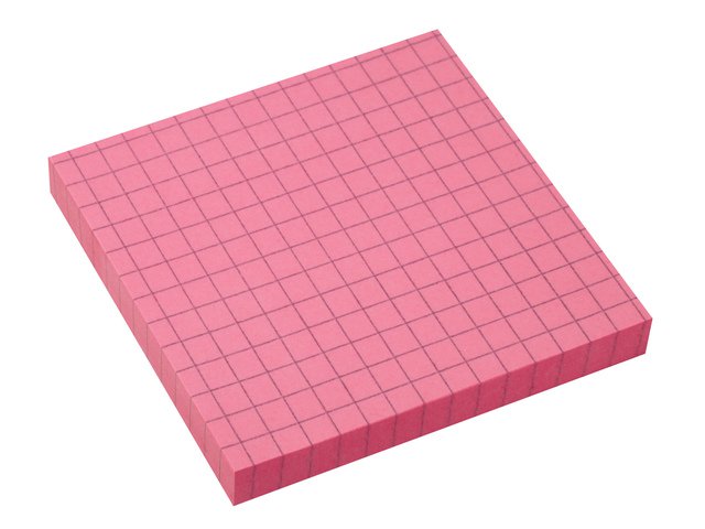 Info notes 75x75mm ruitjes fel roze 80 blad