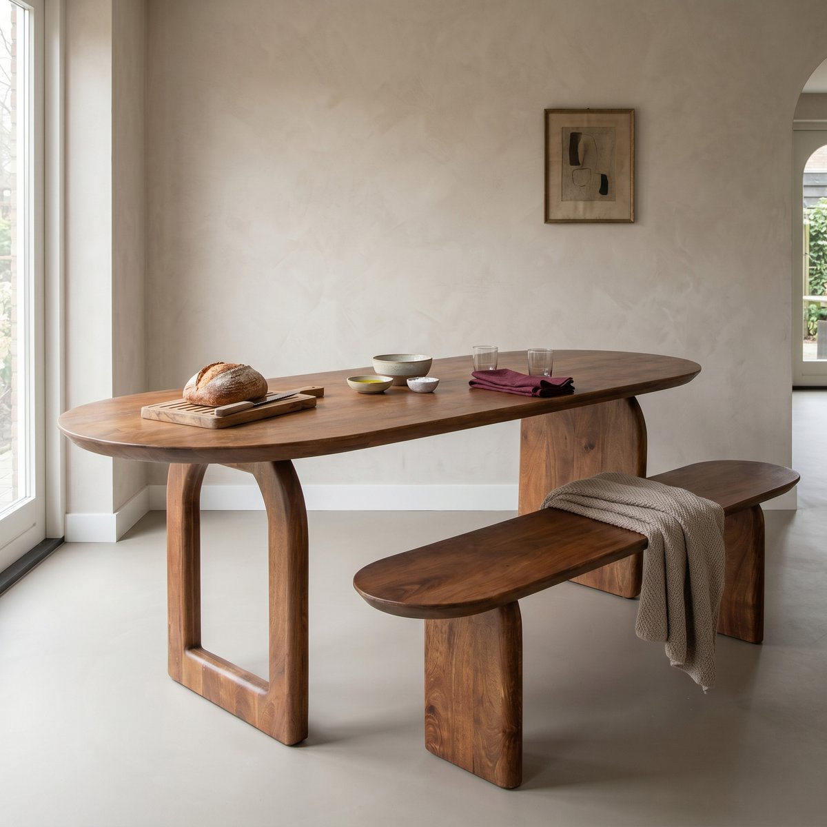 Esstisch aus Bullnose-Mangoholz, braun – Basismischung