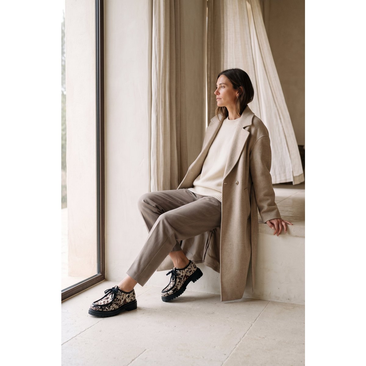 ODDA COW PRINT – Wallabee-Schuhe mit dicker Sohle