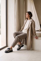 ODDA COW PRINT – Wallabee-Schuhe mit dicker Sohle