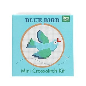 Mini borduurpakket - Blauwe vogel